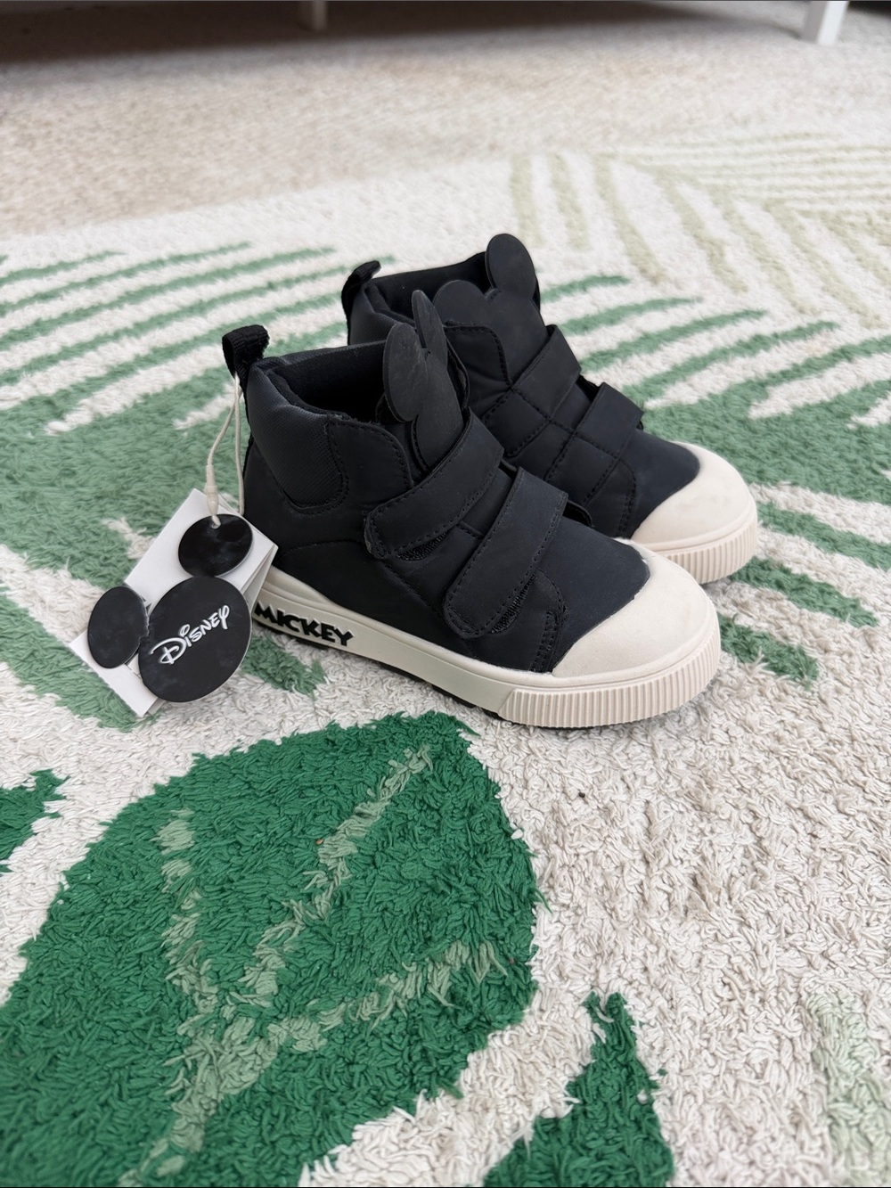Disney Black and Cream Mickey High-Top Sneakers for Kids